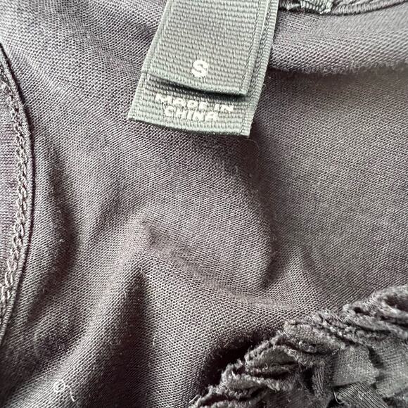 J. Crew women's S sleeveless black top silk set in by shoulder, ruffled accent - Picture 7 of 7